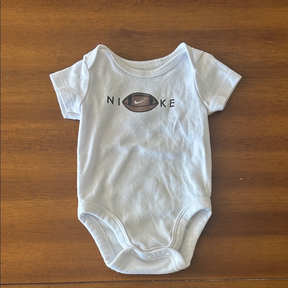 Nike White and Brown Baby Bodysuit